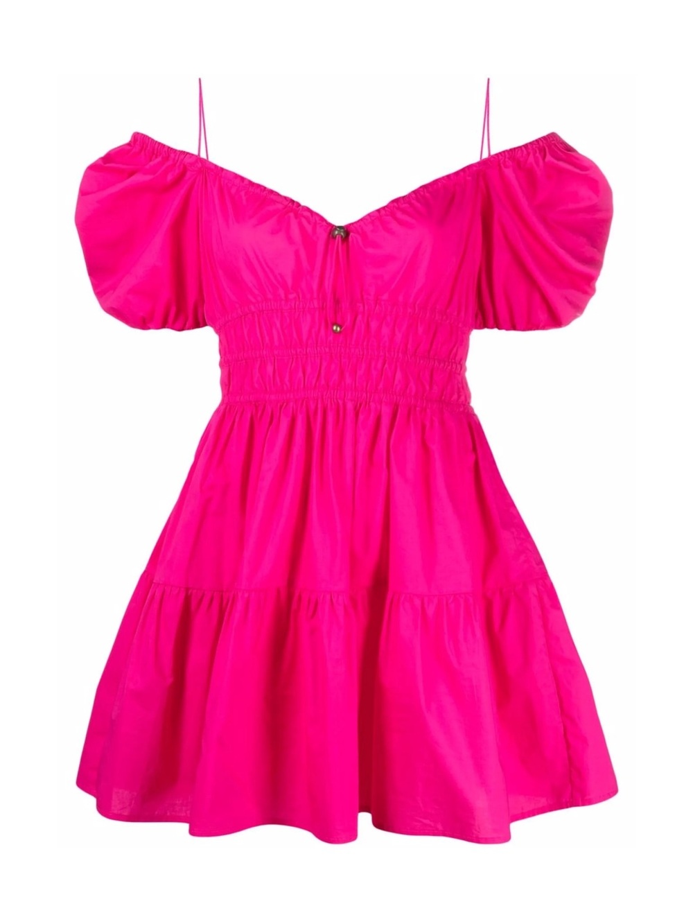 PINKO - Bright Pink Off-Shoulder Kids Dress with Puff Sleeves - size 46